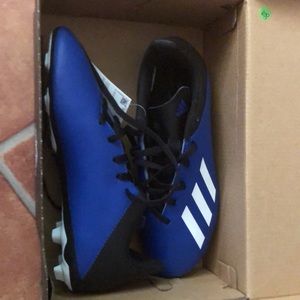 Adidas Blue & Black Kids Soccer Cleats. NWT